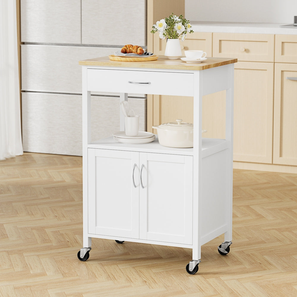 Artiss Kitchen Island Trolley Rolling Serving Cart Storage Drawer Cupboard 60cm-7