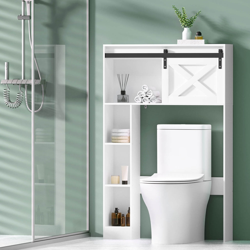 Artiss Bathroom Cabinet Over the Toilet Storage Organiser Laundry Shelf 128cm-7