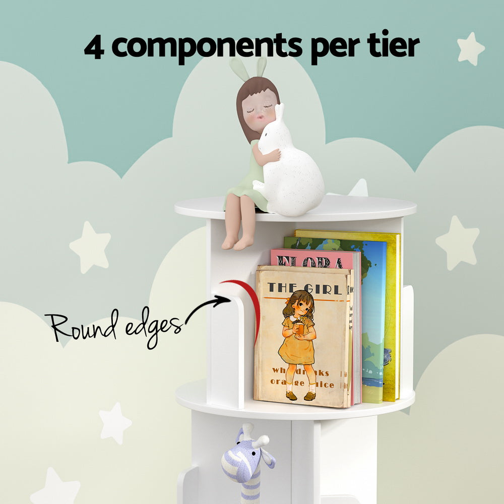 Artiss Bookshelf 4 Tiers EDIE White-7