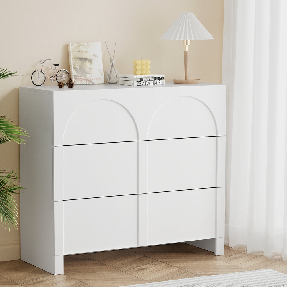 Artiss 3 Chest of Drawers Lowboy Dresser Cabinet White-7