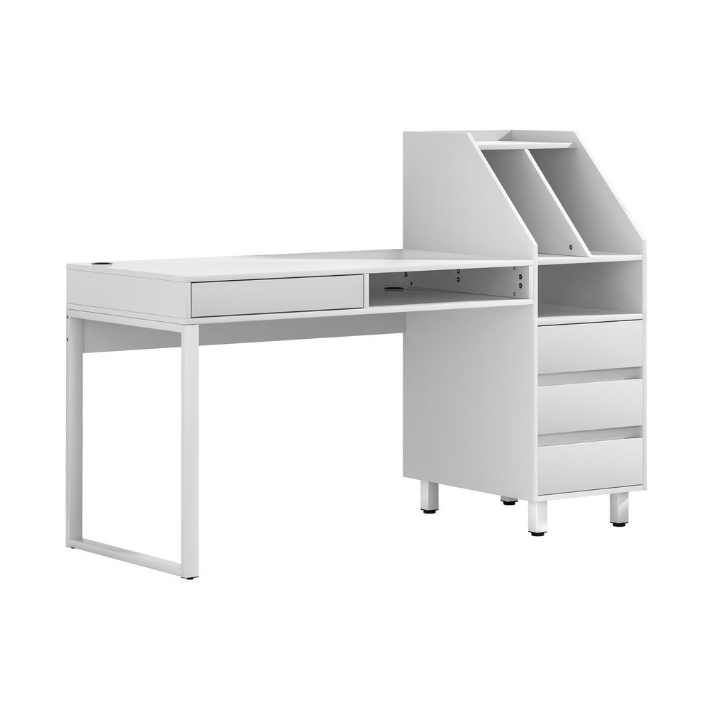 Artiss Computer Desk Laptop Table Bookshelf Desk Storage Rack Office Study Oak main image 1
