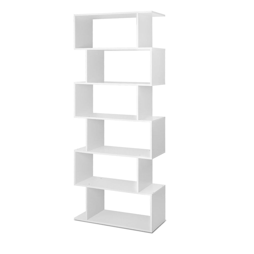 Artiss Bookshelf 6 Tiers - RIVA White-7