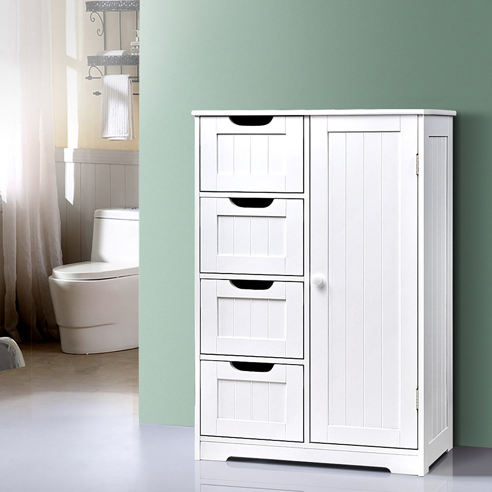 Artiss Bathroom Cabinet Storage Drawers White-8