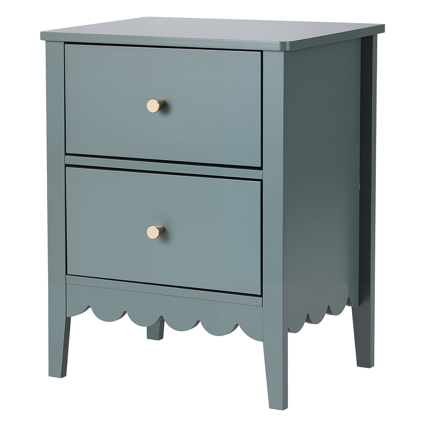 Artiss Bedside Table 2 Drawers Bedroom Storage Nightstand Green-6