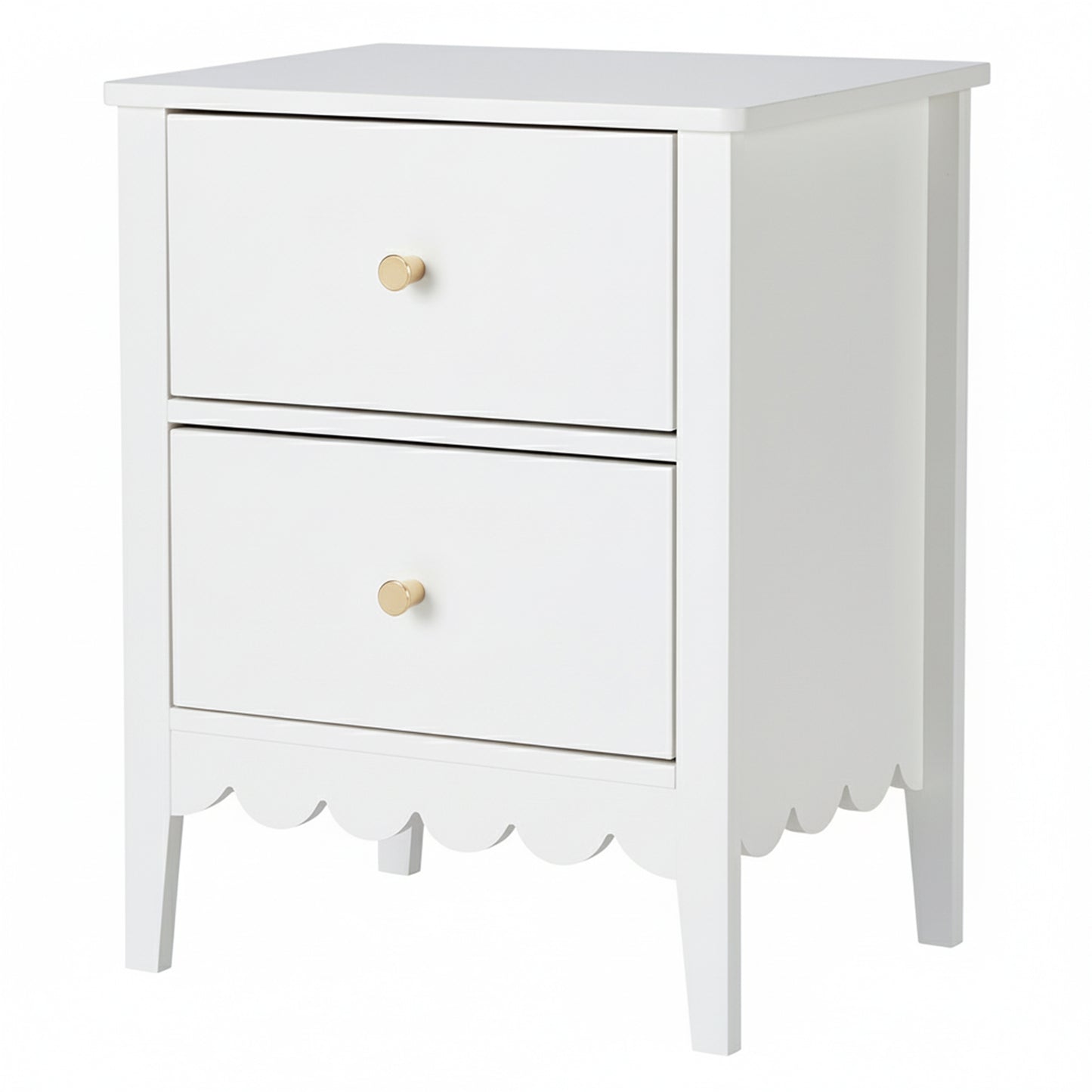 Artiss Bedside Table 2 Drawers Bedroom Storage Nightstand White-6