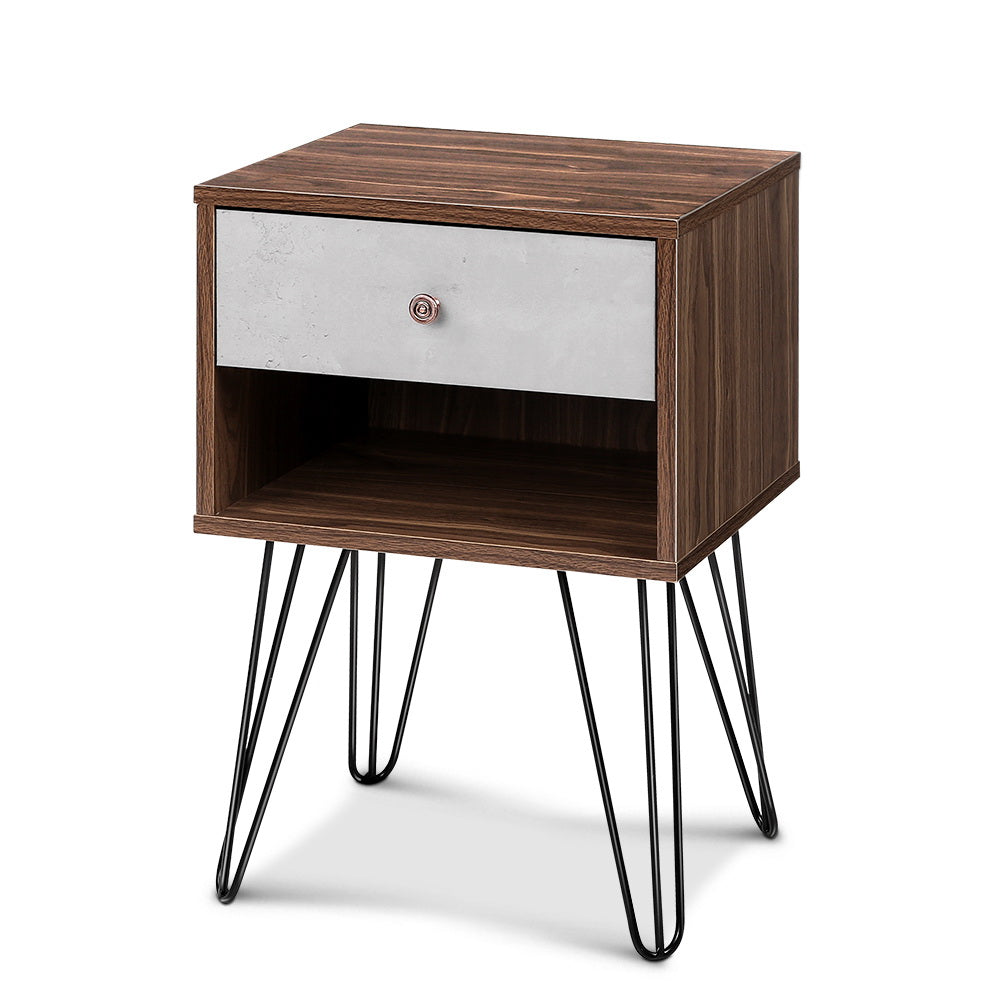 Artiss Bedside Table 1 Drawers with Shelf - LARS-7