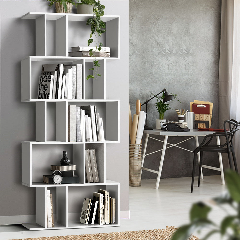 Artiss Bookshelf 5 Tiers - RITA White-7