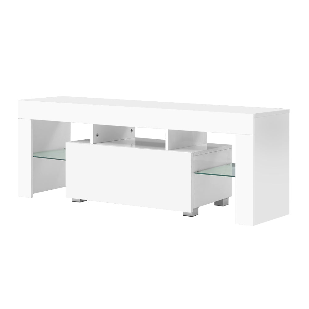 Artiss Entertainment Unit TV Cabinet LED 130cm White Elo-7