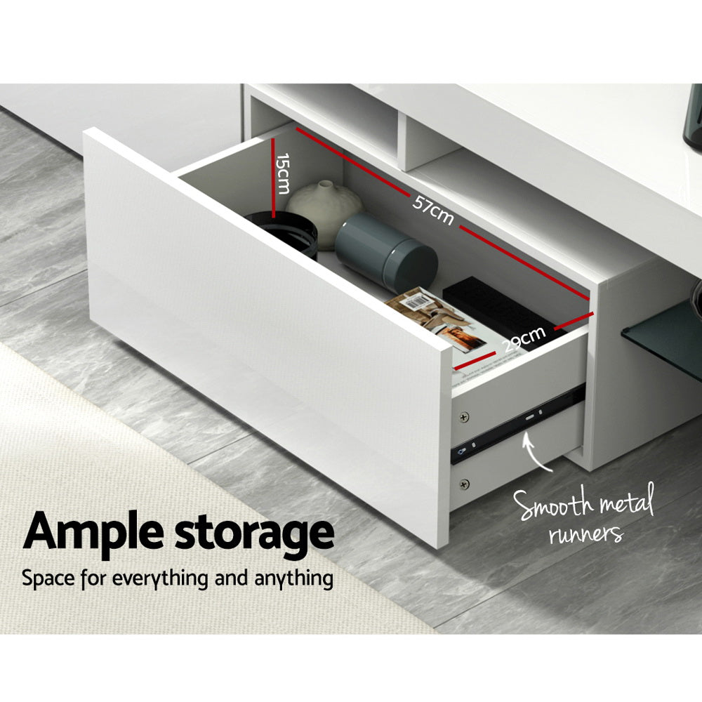 Artiss Entertainment Unit TV Cabinet LED 189cm White Elo-7