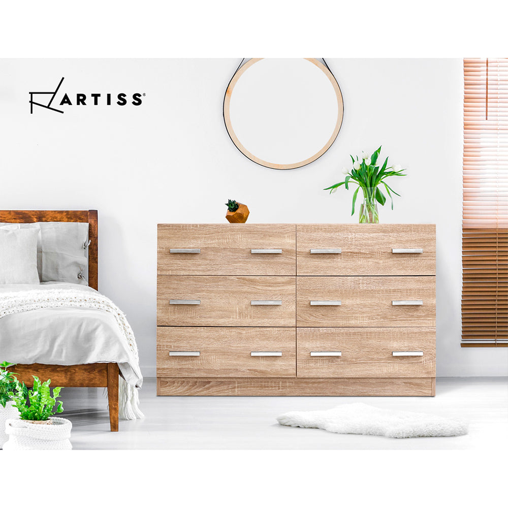 Artiss 6 Chest of Drawers - VEDA Pine-7