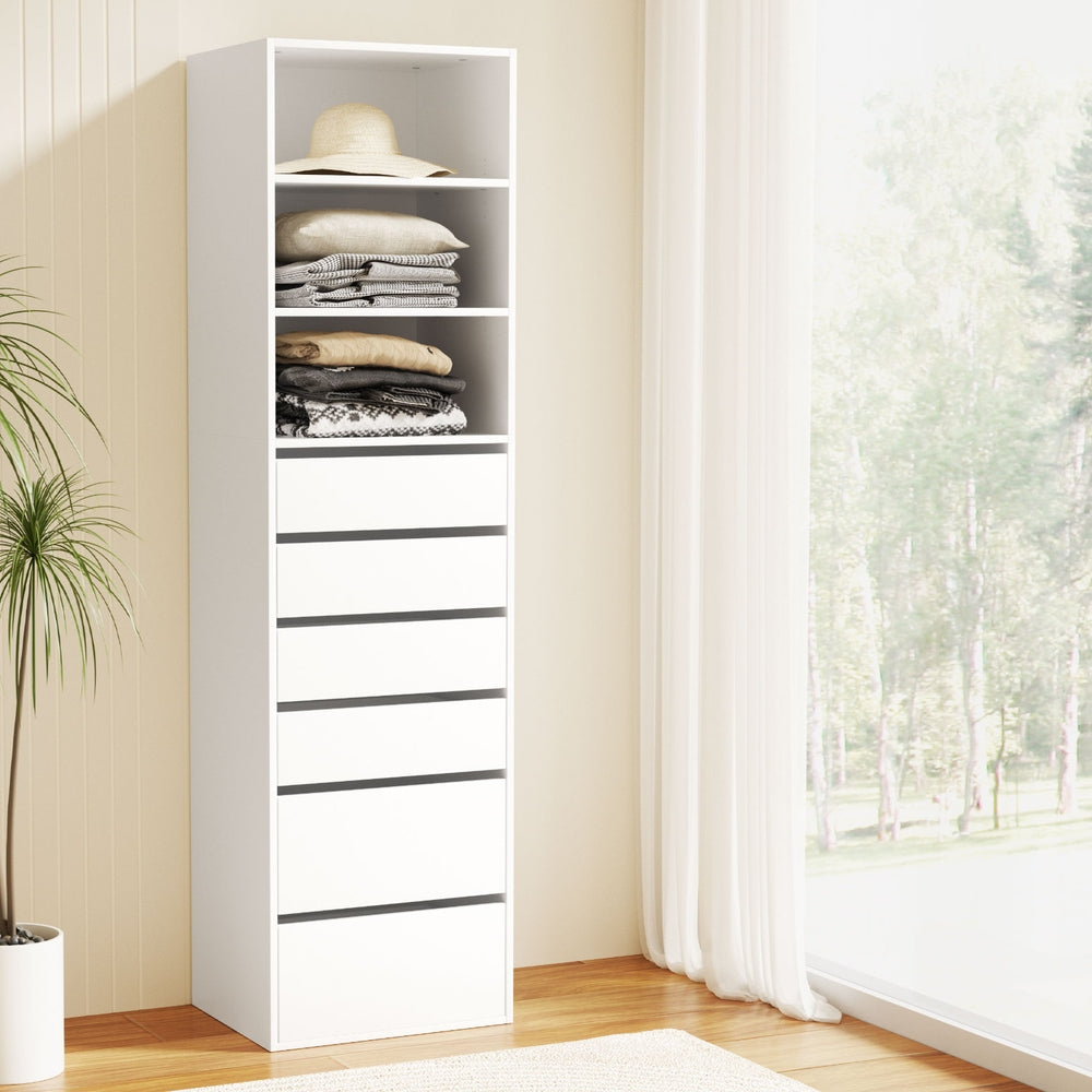 Artiss 6 Chest of Drawers Tallboy Cabinet White-7