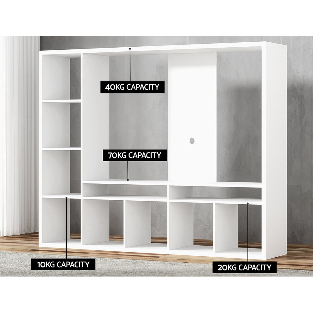 Artiss Entertainment Center Unit TV Stand TV Cabinet Open Shelves 183CM White-7