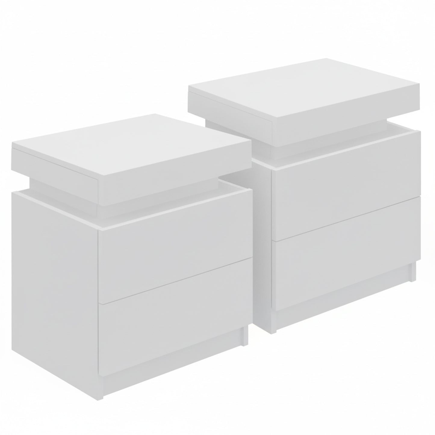 Artiss 2X Bedside Table 2 Drawers Lift-up Storage White-6