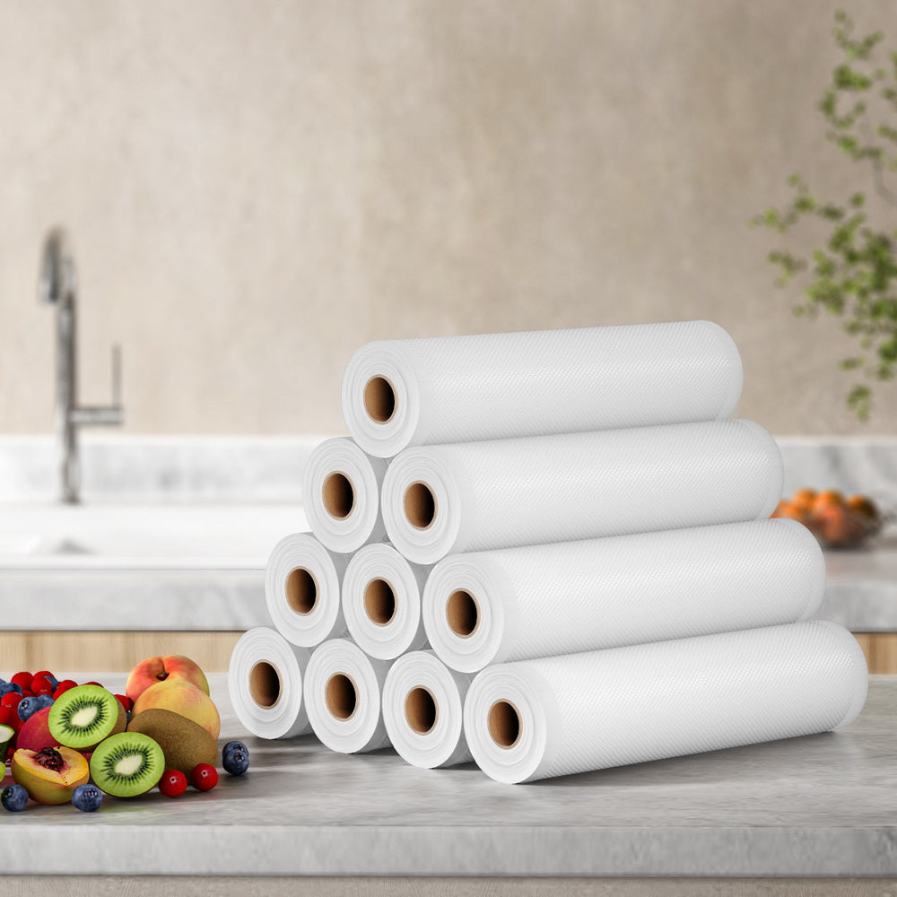 10 Rolls Food Vacuum Sealer Bags Storage Saver Heat Sealing Bag Pack 28CMX6M-3