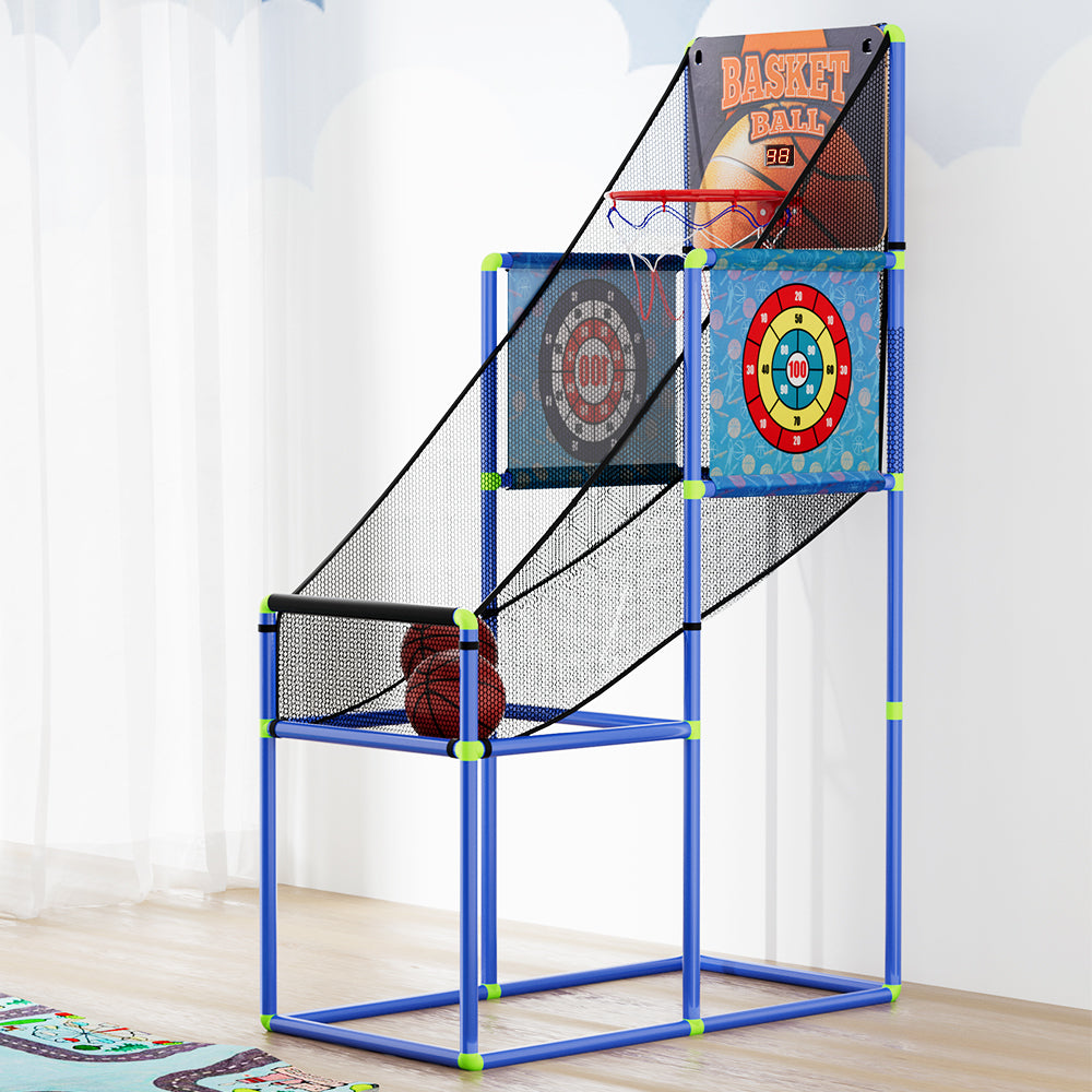 Basketball Arcade Game Electronic Scorer 3 Games Adjustable Kids Blue-6