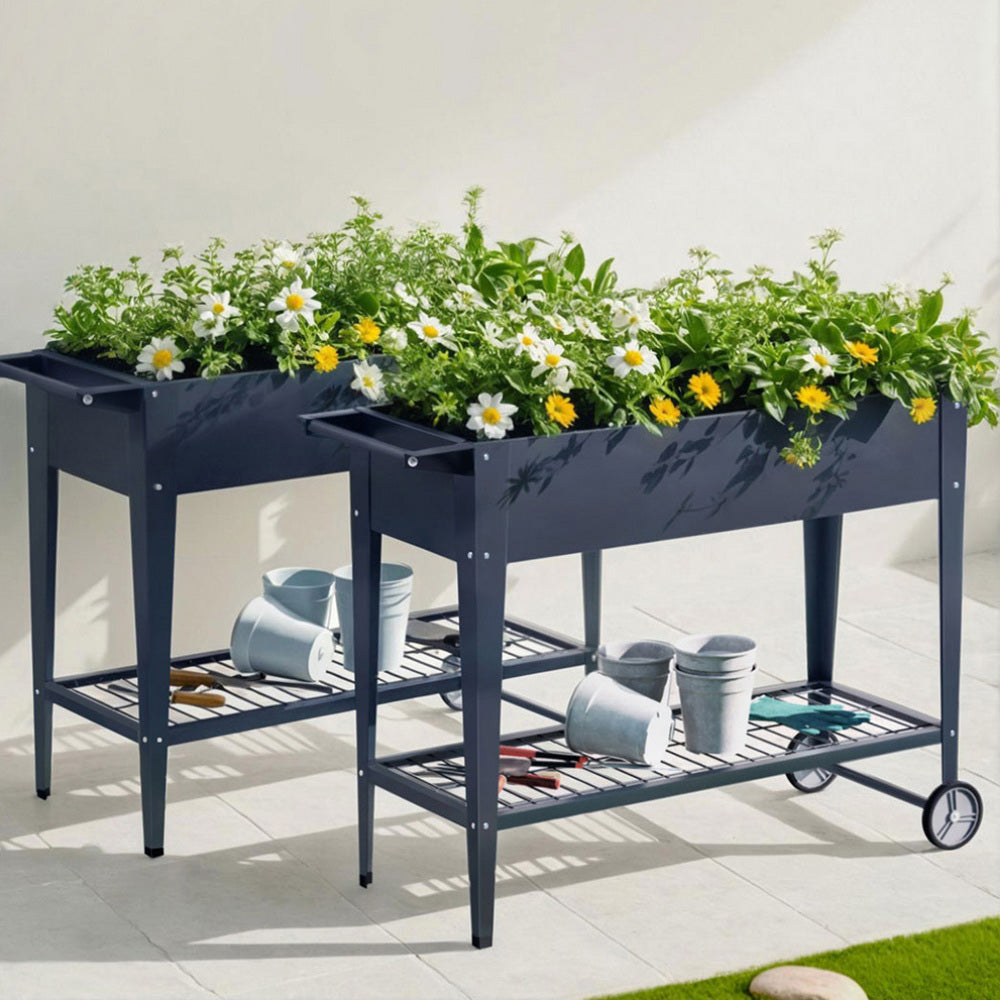 Green Fingers Raised Garden Bed x2 Elevated 100X40X80cm Planter Box Raised Container Herb-6