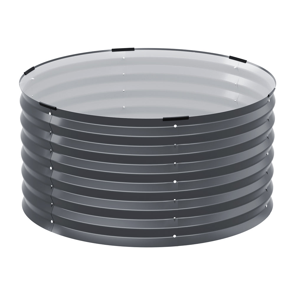Green Fingers Garden Bed 90X45cm Round Latches Planter Box Raised Galvanised Herb-6