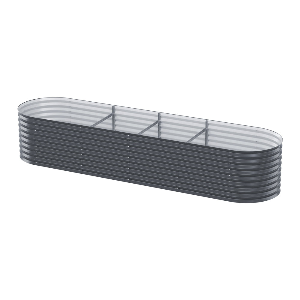 Green Fingers Garden Bed 320X80X56cm Oval Planter Box-4