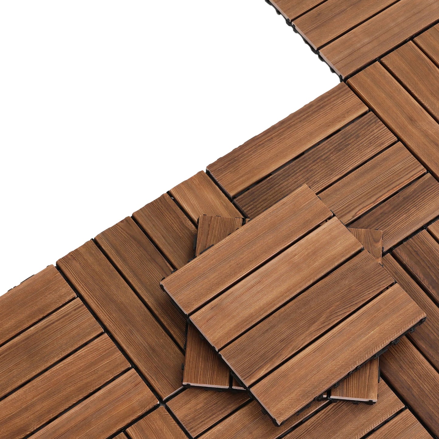 Gardeon 10PCS Wood Deck Tiles 30x30cm Interlocking Floor Tiles for Patio Balcony Garden
