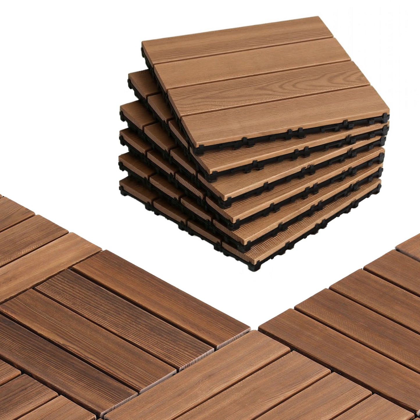 Gardeon 27PCS Wood Deck Tiles 30x30cm Interlocking Floor Tiles for Patio Balcony Garden