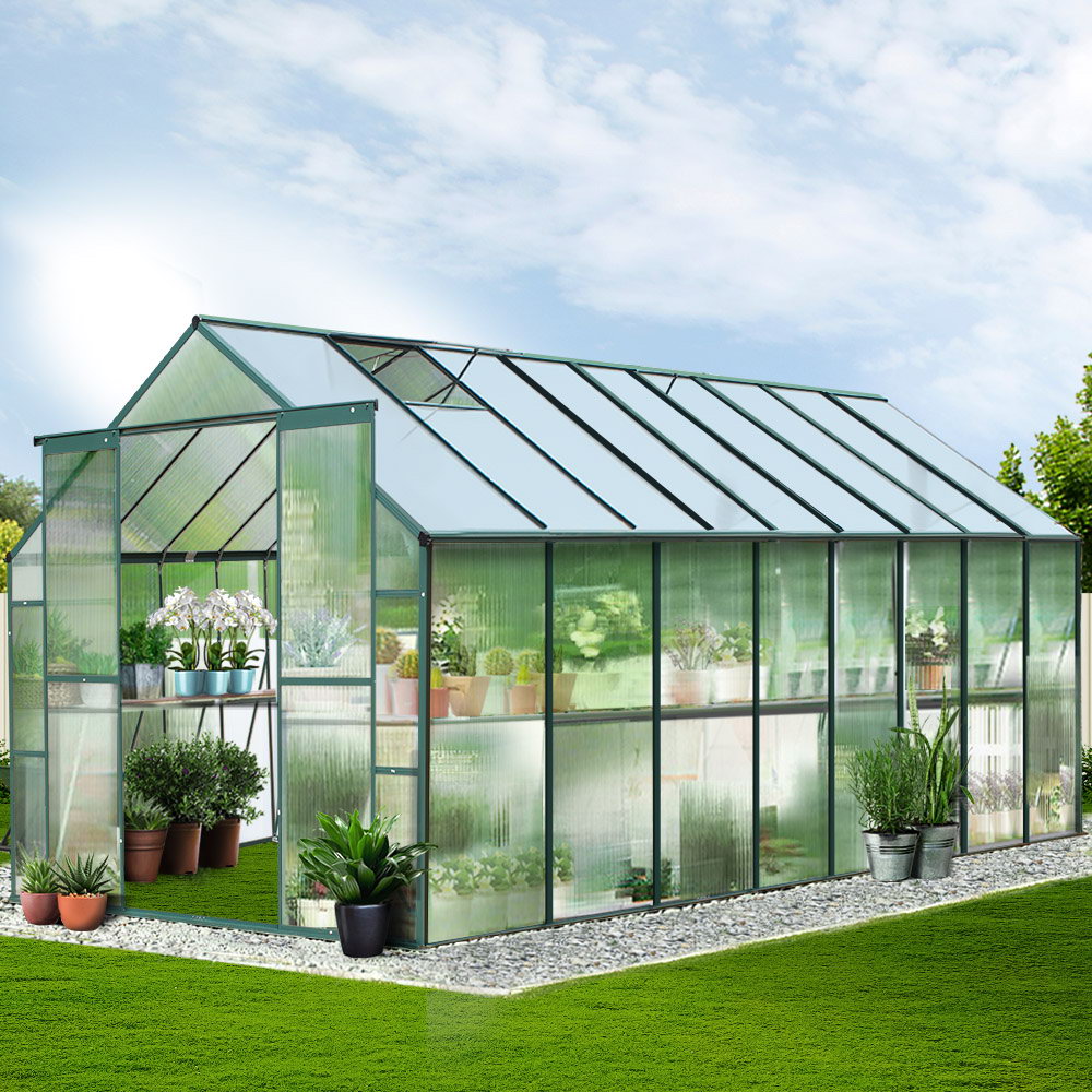 Greenfingers Greenhouse 5.1x2.44x2.1M Aluminium Polycarbonate Green House Garden Shed-6