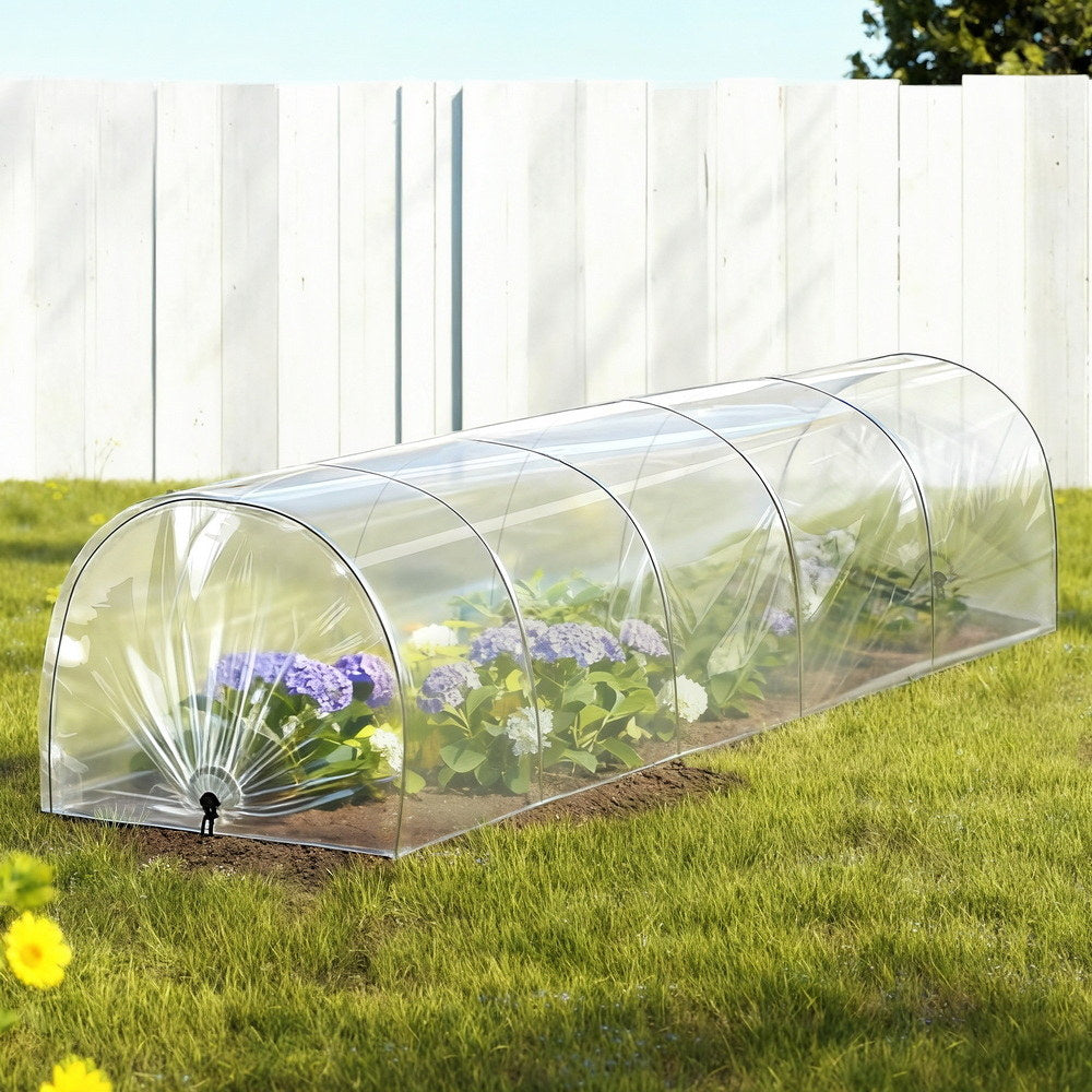 Green Fingers Mini Greenhouse 300x45x30cm Tunnel Clear PVC Steel Frame Portable-7
