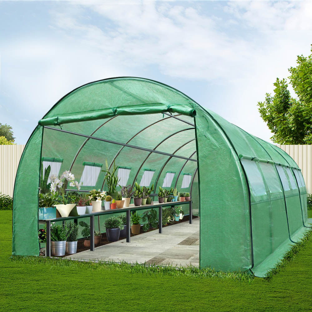 Green Fingers Greenhouse 6x3x2M Walk in Green House Tunnel Plant Garden Shed Dome-7