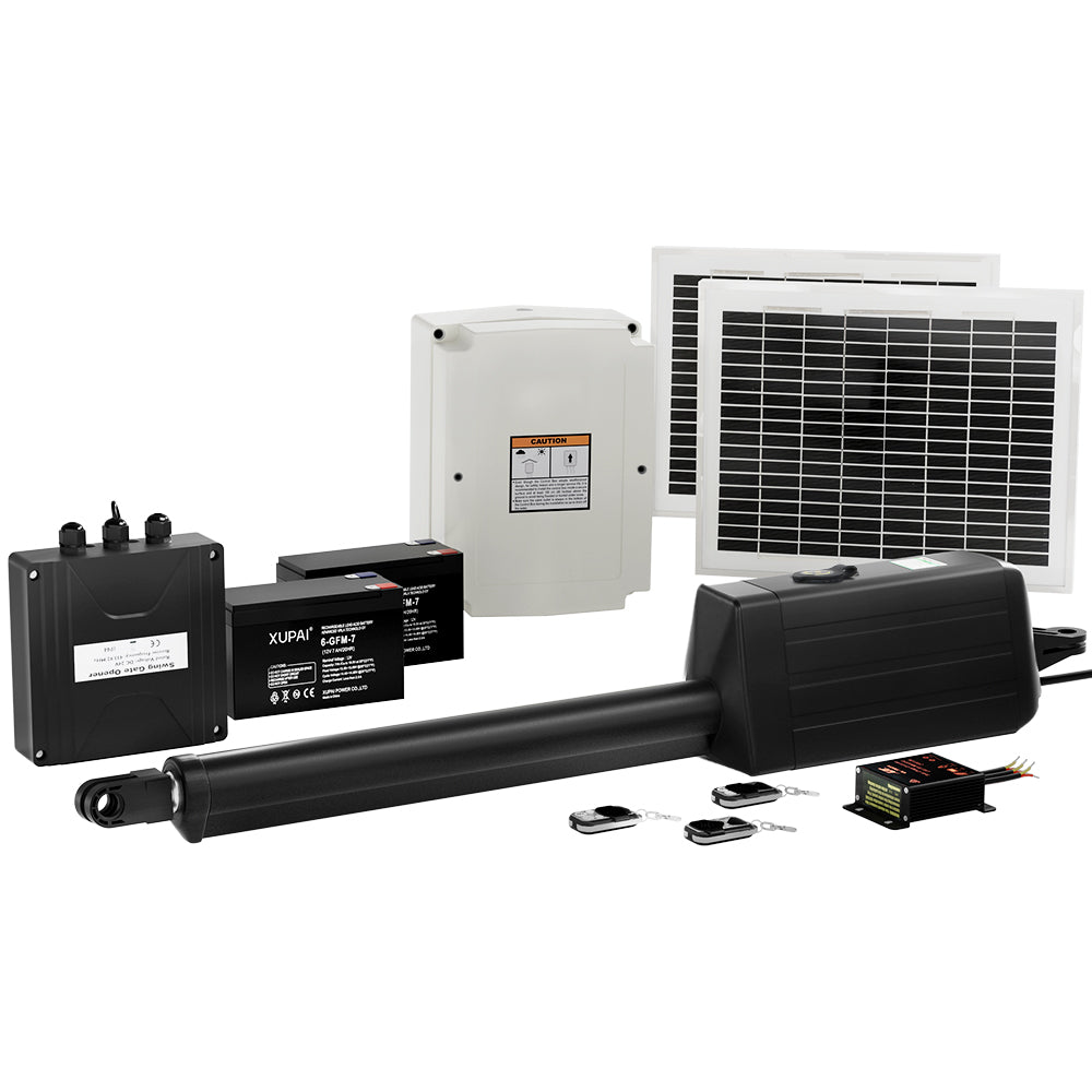 Lockmaster Single Swing Gate Opener 20W Full Solar Power Automatic 300KG 5M-7