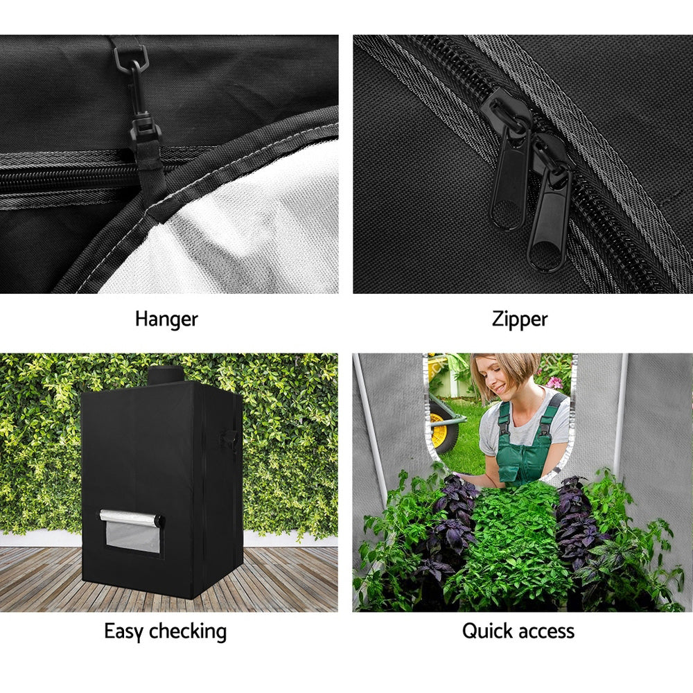 Green Fingers Grow Tent 60x60x90CM Hydroponics Kit Indoor Plant Room System-5