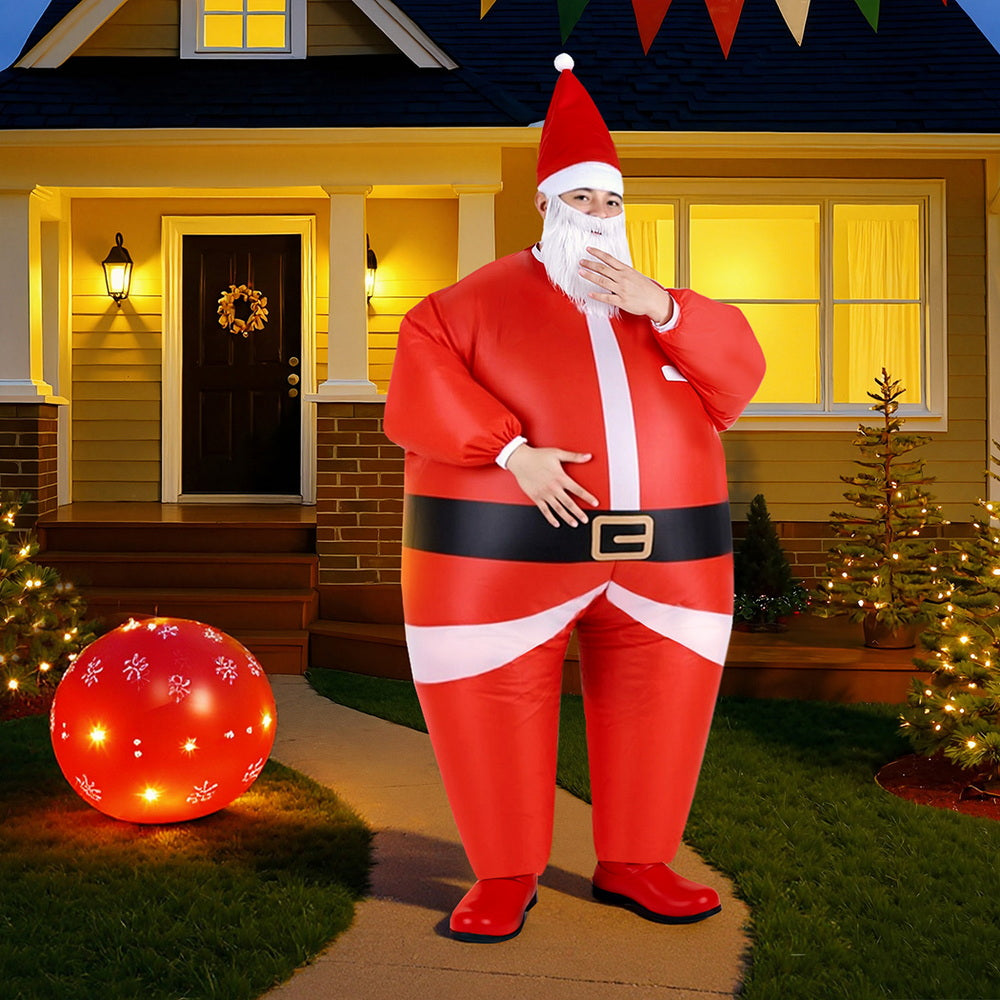 Inflatable Christmas Santa Claus Costume Adult Suit Blow Up Party Fancy Dress Xmas Cosplay-6