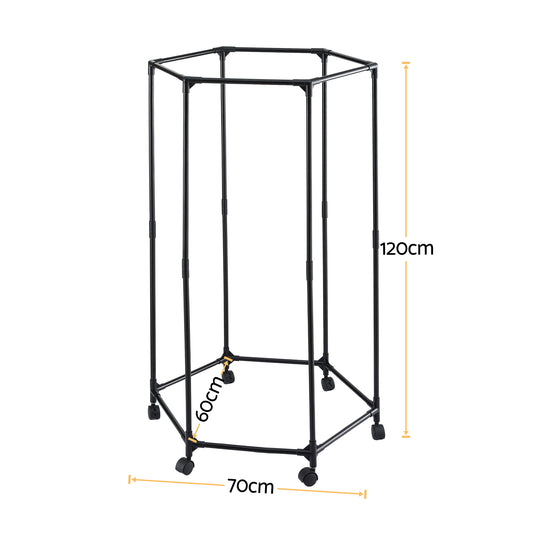 Artiss Clothes Rack Airer Rail Coat Stand Wheels 6 Rods