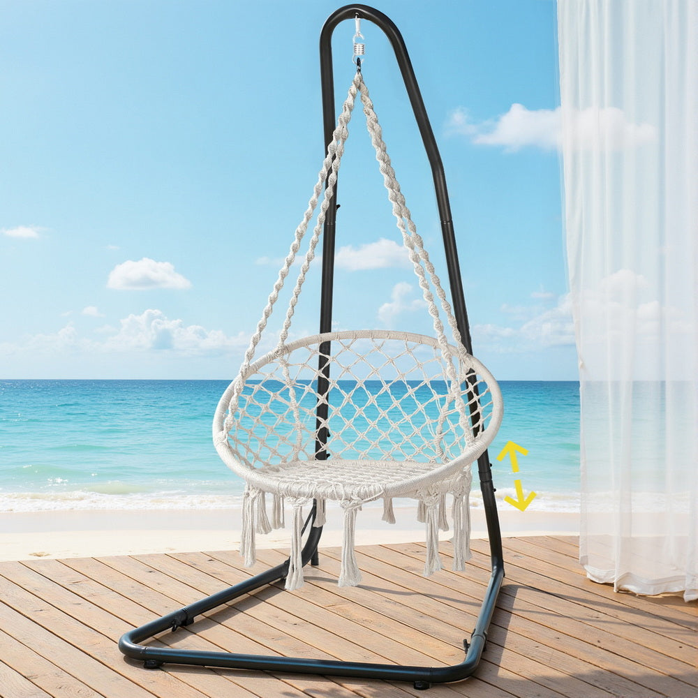 Gardeon Hammock Hanging Chair with Steel Stand-6