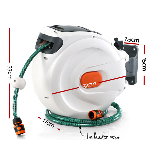 Greenfingers Water Hose Reel 10M Retractable Garden Spray Gun AutoRewind-1