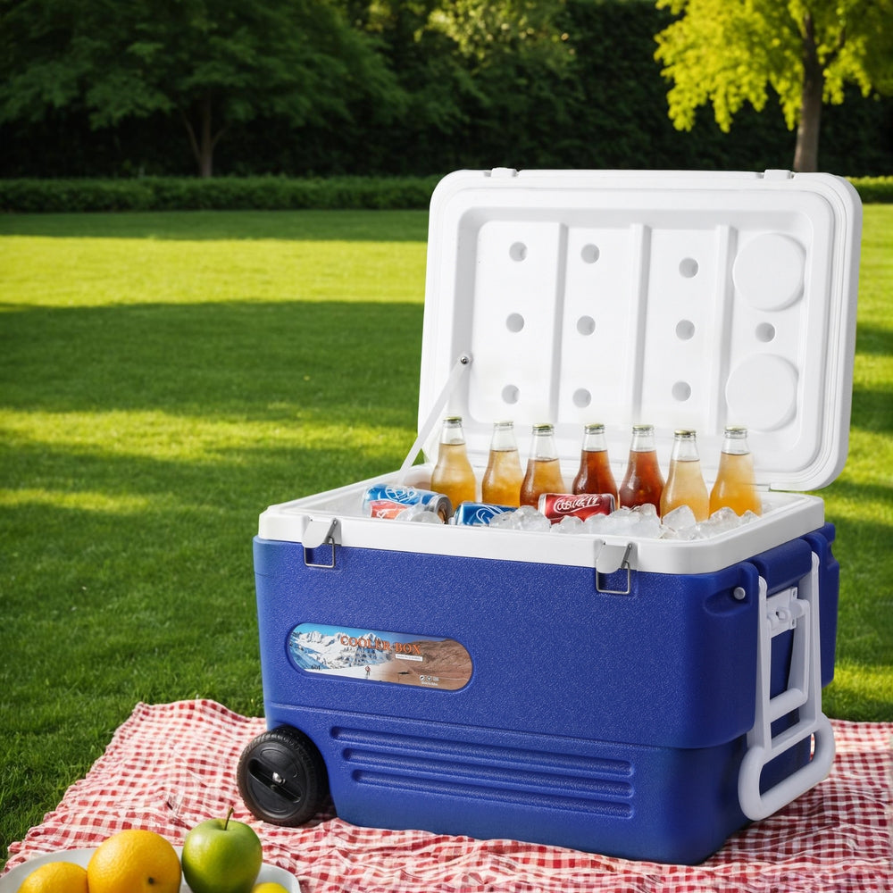 Glacio 60L Portable Ice Cooler Box With Wheels Camping Fridge-6