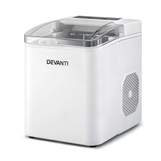 Devanti Ice Maker Machine Portable 12kg Countertop w/Self Cleaning 1.2L White-0