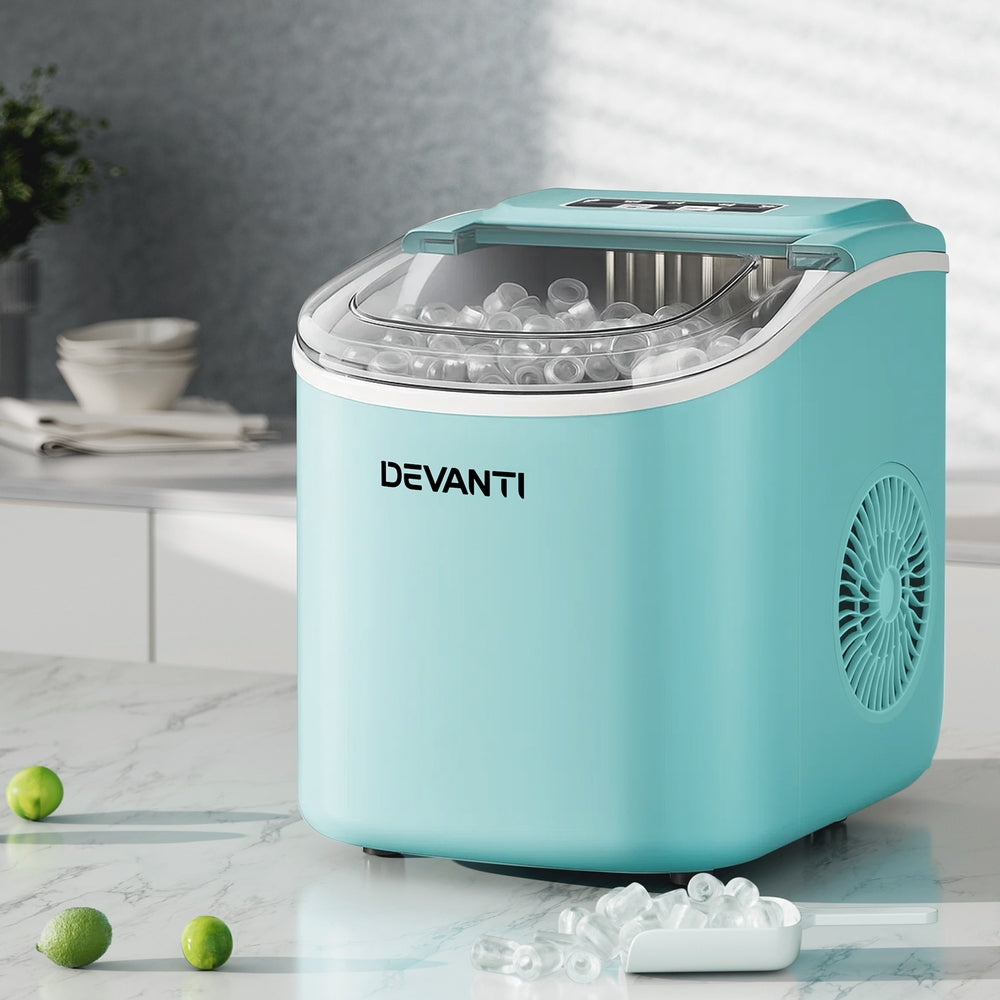 Devanti 12kg Ice Maker Machine w/Self Cleaning Green-6