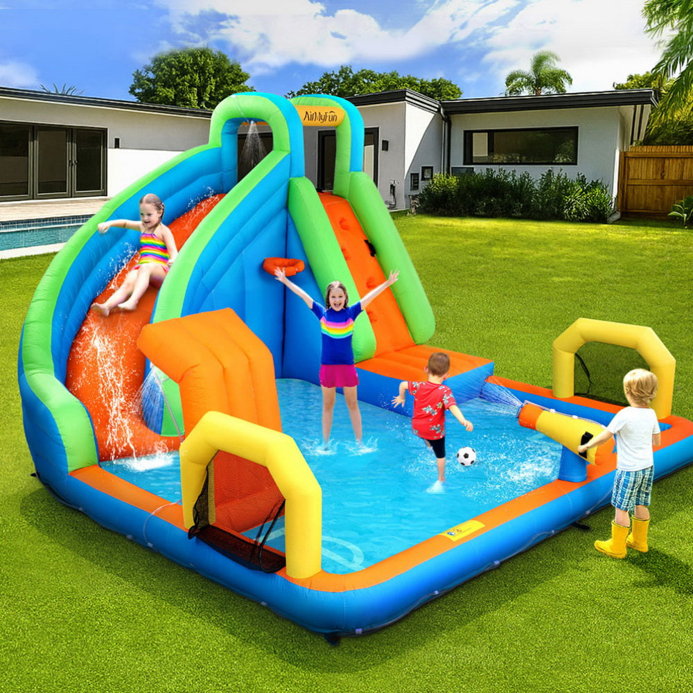 AirMyFun Kids Inflatable Pool Water Slide Cannon Splash Park Castle Outdoor Toys 427X374CM-6