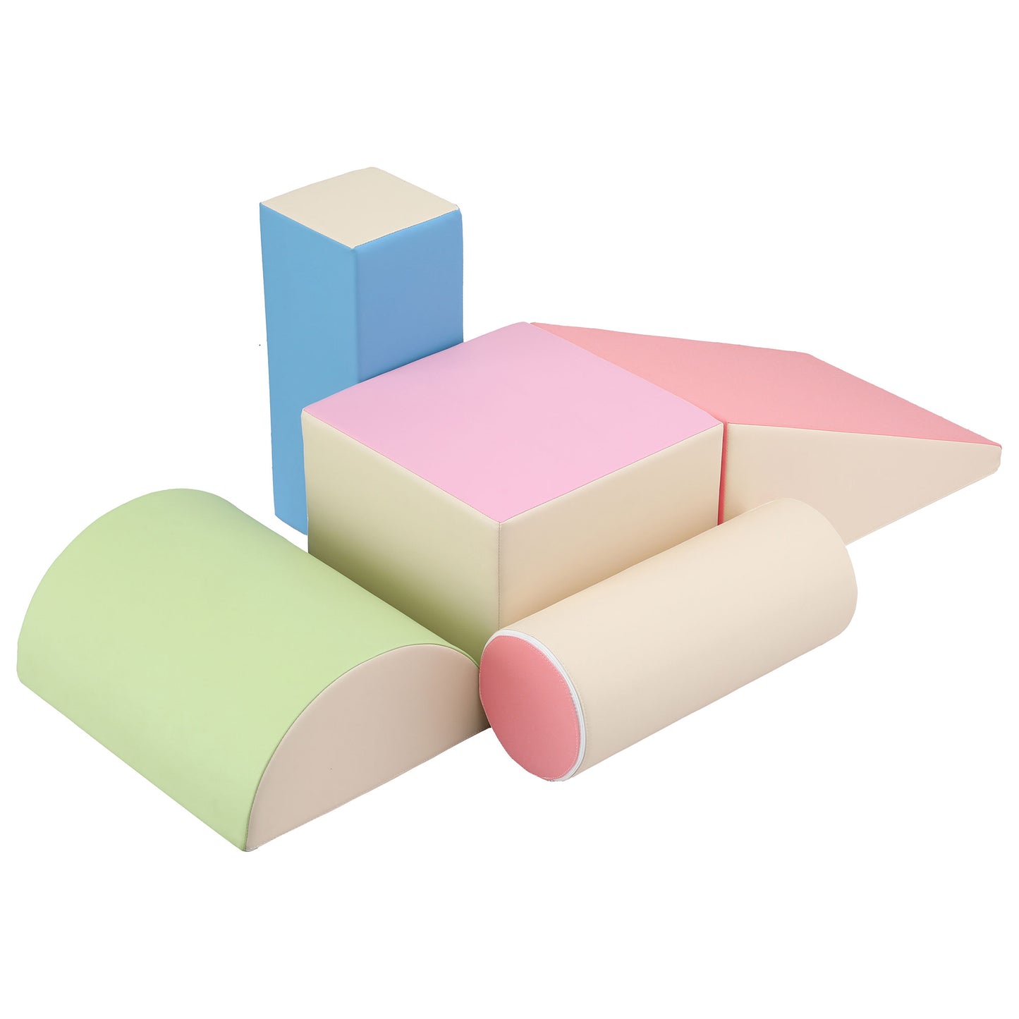 Keezi Kids Climbing Blocks 5-Piece Foam Toddler Playset Soft Indoor Climbing Toy Rocker-7