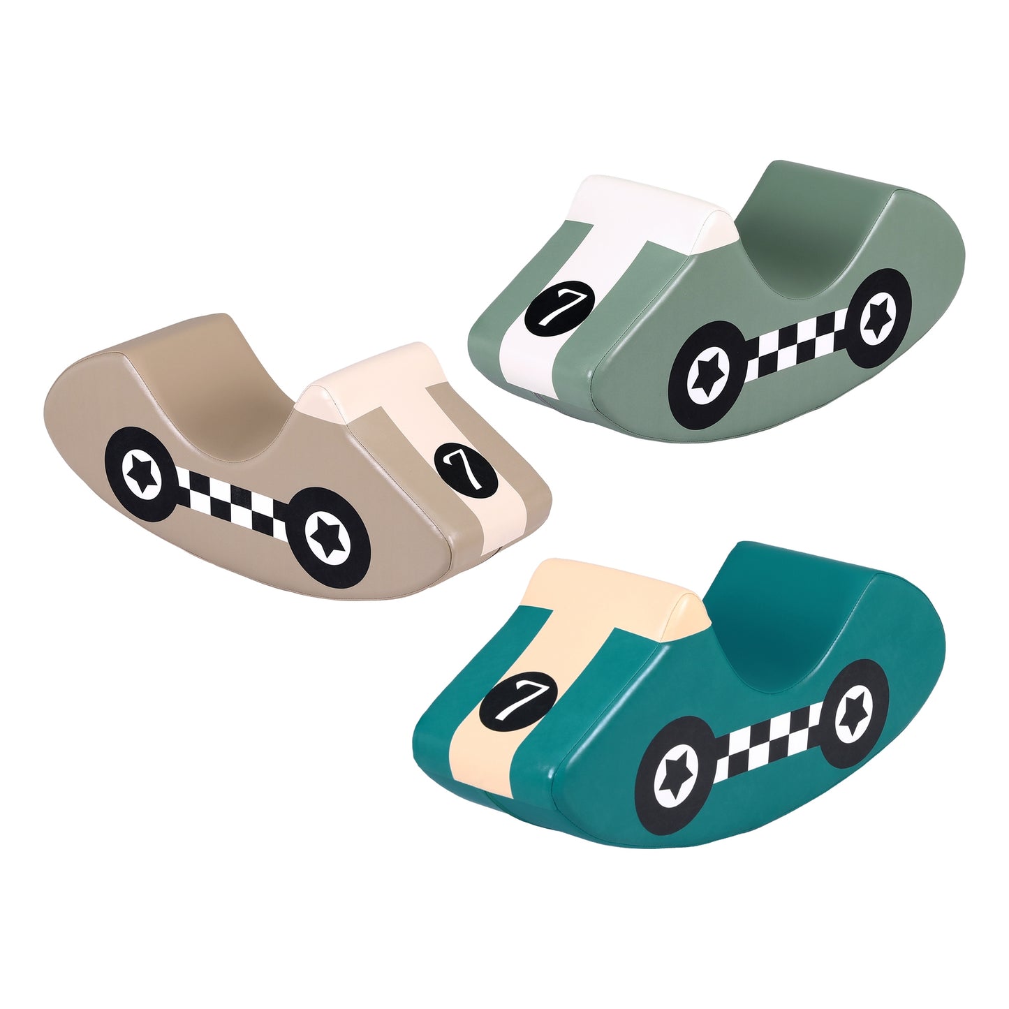 Keezi Kids Climbing Blocks 3Pcs Foam Toddler Playset Soft Indoor Climbing Toy Rocker-7