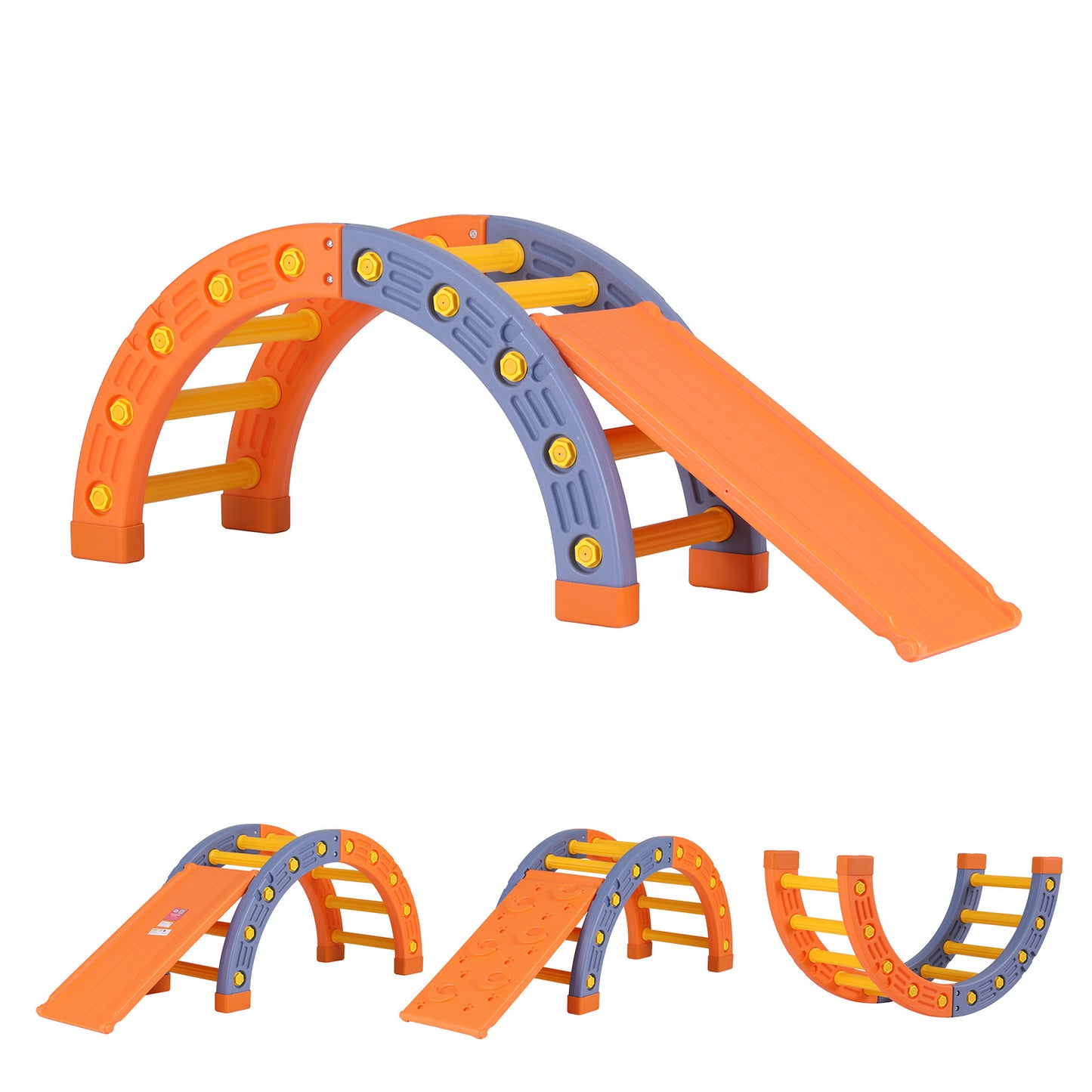 Keezi Kids Climbing Frame Set With Slide Indoor Outdoor Toddler Toys Pikler Arch Climber-7