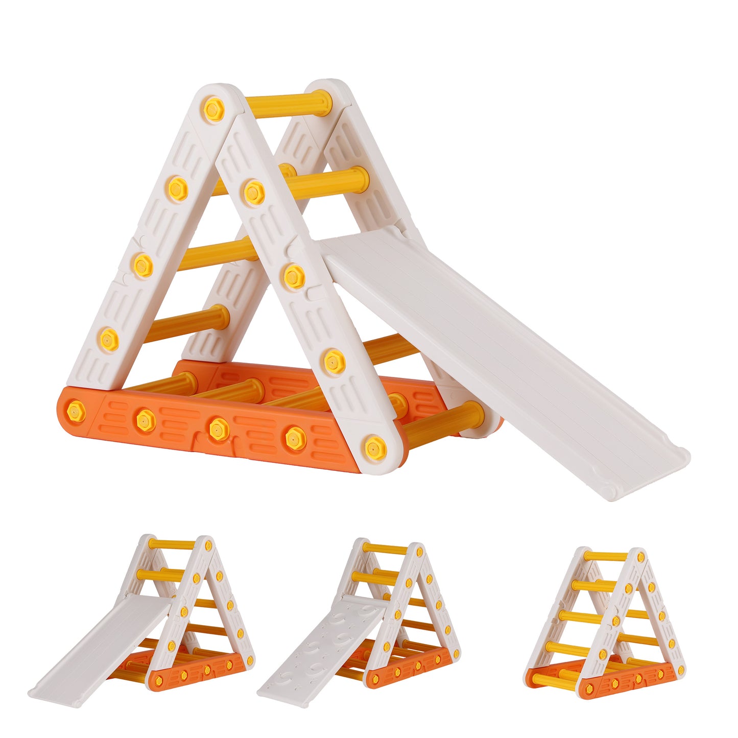 Keezi Kids Climbing Frame Set With Slide Indoor Outdoor Toddler Toys Pikler Triangle Climber-7