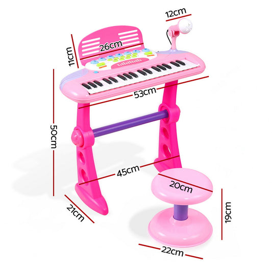 Keezi Kids Piano Keyboard 37 Keys Electronic Musical Instrument Set w/ Stool Microphone-1