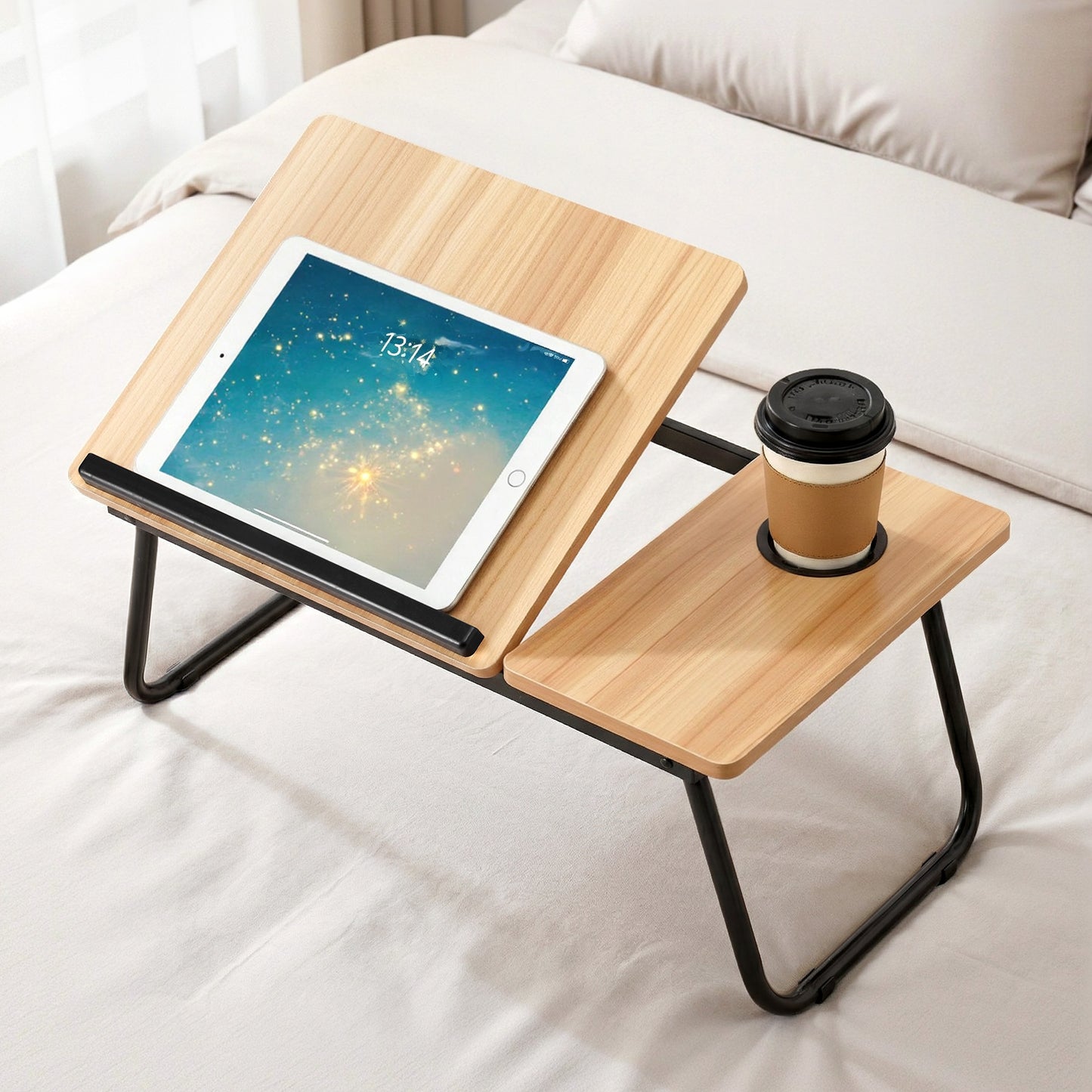 Artiss Laptop Desk Bed Table Foldable Portable Desktop Oak-8