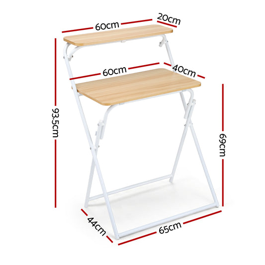 Artiss Laptop Desk Foldable Study Desk Home Office Oak-1