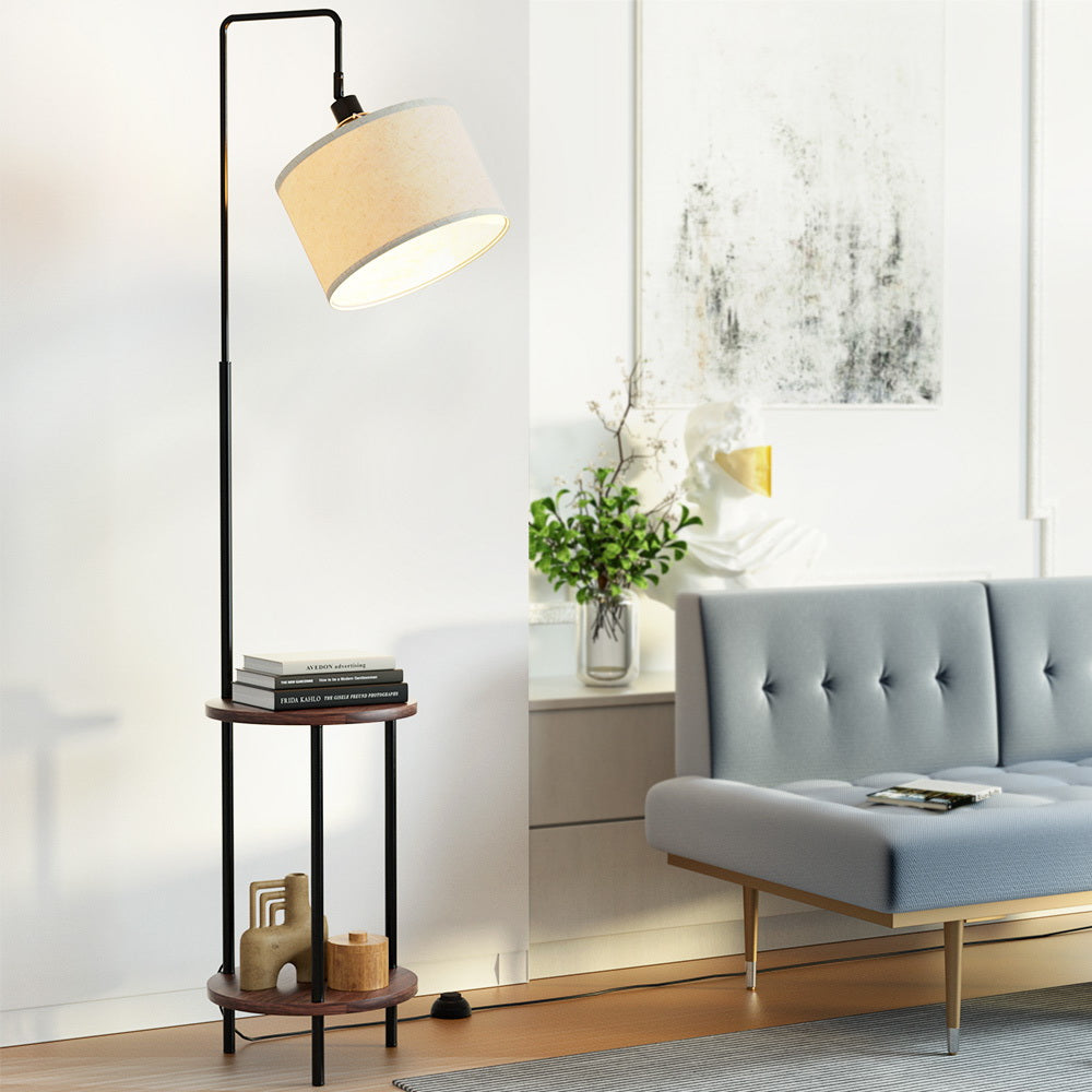Artiss Floor Lamp 2 Tier Shelf Storage LED Light Stand Home Room Adjustable Head-6