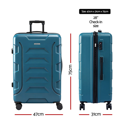 Wanderlite 28" Luggage Suitcase Trolley Travel TSA Lightweight Hard Case Teal-1