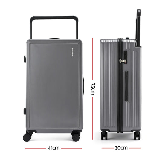 Wanderlite 28" Wide Handle Luggage Suitcase Travel TSA Lock Anthracite Grey