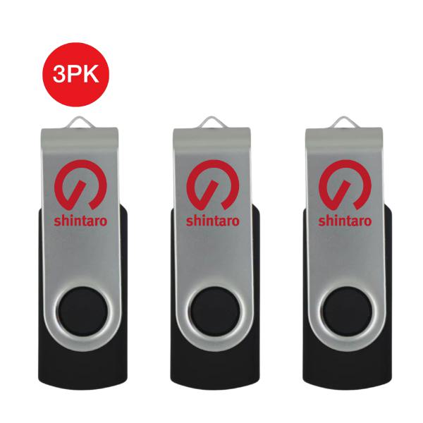 Shintaro 8GB USB2.0 Rotating Pocket Disk - 3 Pack, Lightweight & Compact, Plug & Play-0