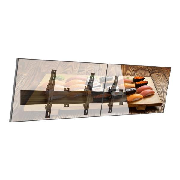 Atdec 2x1 Wall Menu Board Mount (1.75m rail), tilting angle. Max load per display: 50kg-0