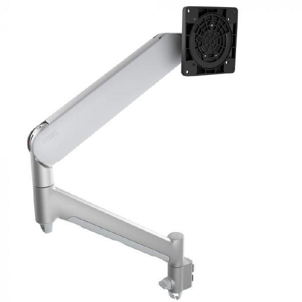 Atdec AWM-ADTC Dynamic Monitor Arm with Clamp / 8kg (17.6lb) Flat and Curved Screen, Silver-0